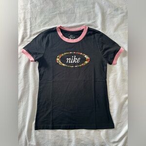 Nike Black Tee with Pink Collar